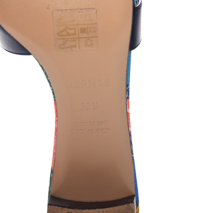 Hermes Calfskin Oasis Sandals 39.5 Bleu Indigo 9 of 11