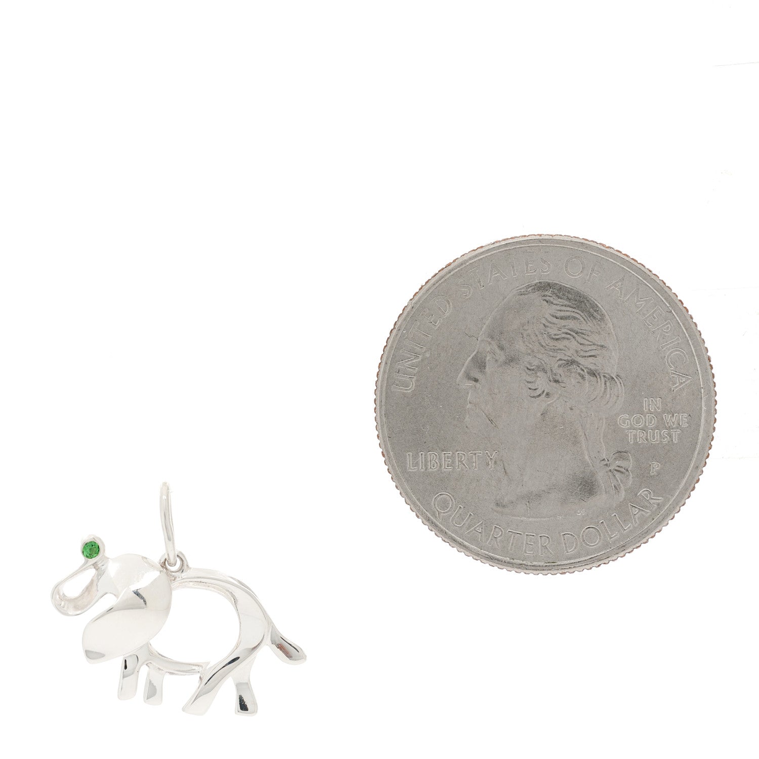 Tiffany Sterling Silver Tsavorite Save the Wild Elephant Charm 2 of 3