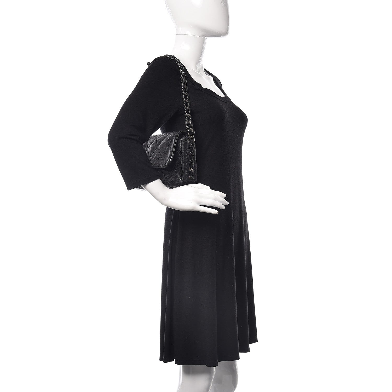 Chanel Glazed Caviar Quilted Modern Chain Flap Black 2 of 5