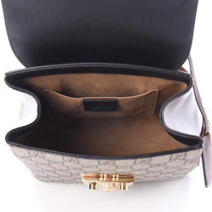 Gucci GG Supreme Monogram Calfskin Padlock Backpack Beige Cuir Black 4 of 8