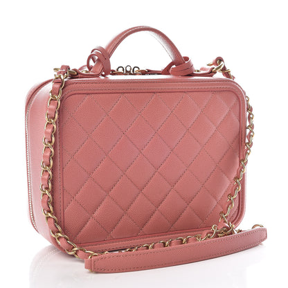 Chanel Caviar Quilted Medium CC Filigree Vanity Case Pink 3 of 10