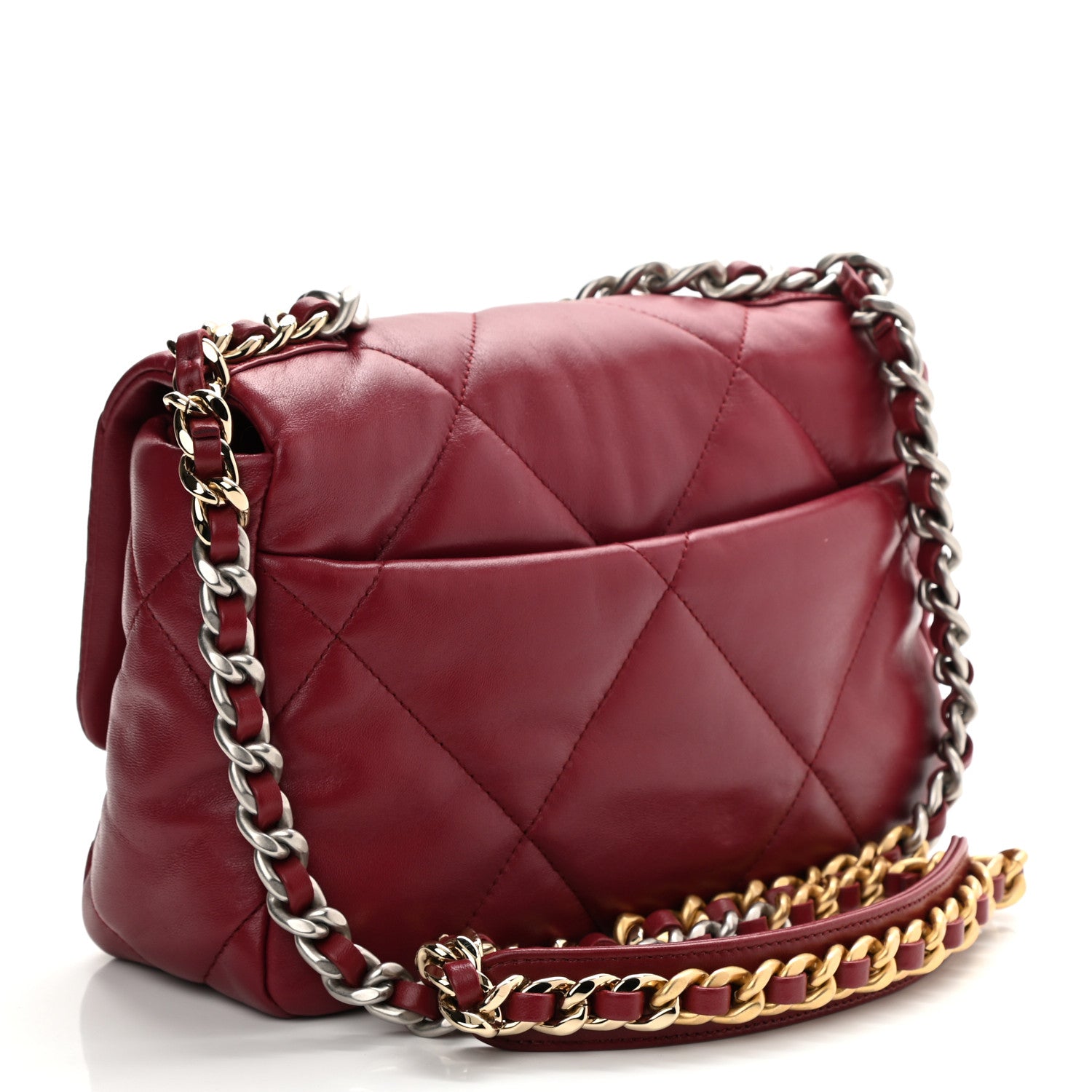 Chanel Lambskin Quilted Medium Chanel 19 Flap Dark Red 3 of 10