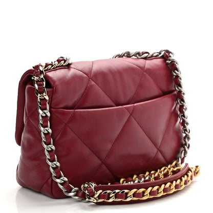 Chanel Lambskin Quilted Medium Chanel 19 Flap Dark Red 3 of 10