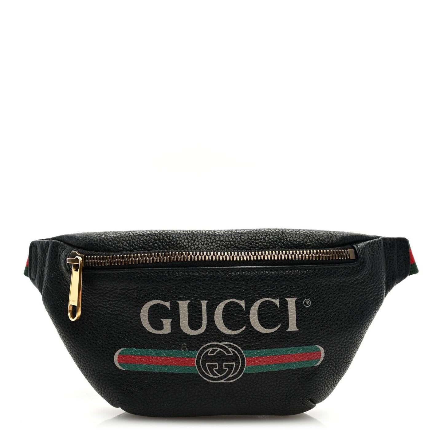 Grained Calfskin Small Logo Belt Bag Black