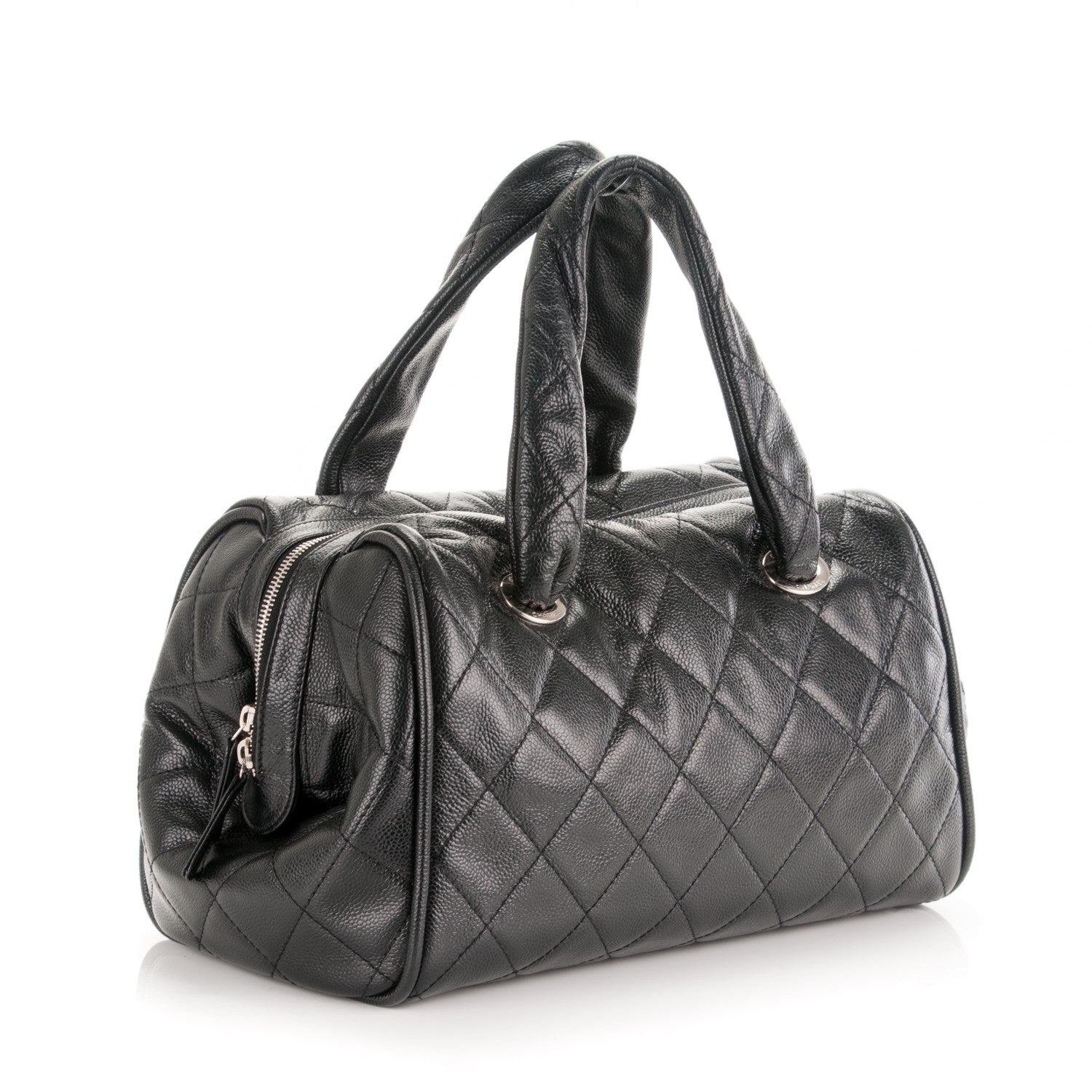 Chanel Caviar Quilted CC Timeless Bowler Black 3 of 7