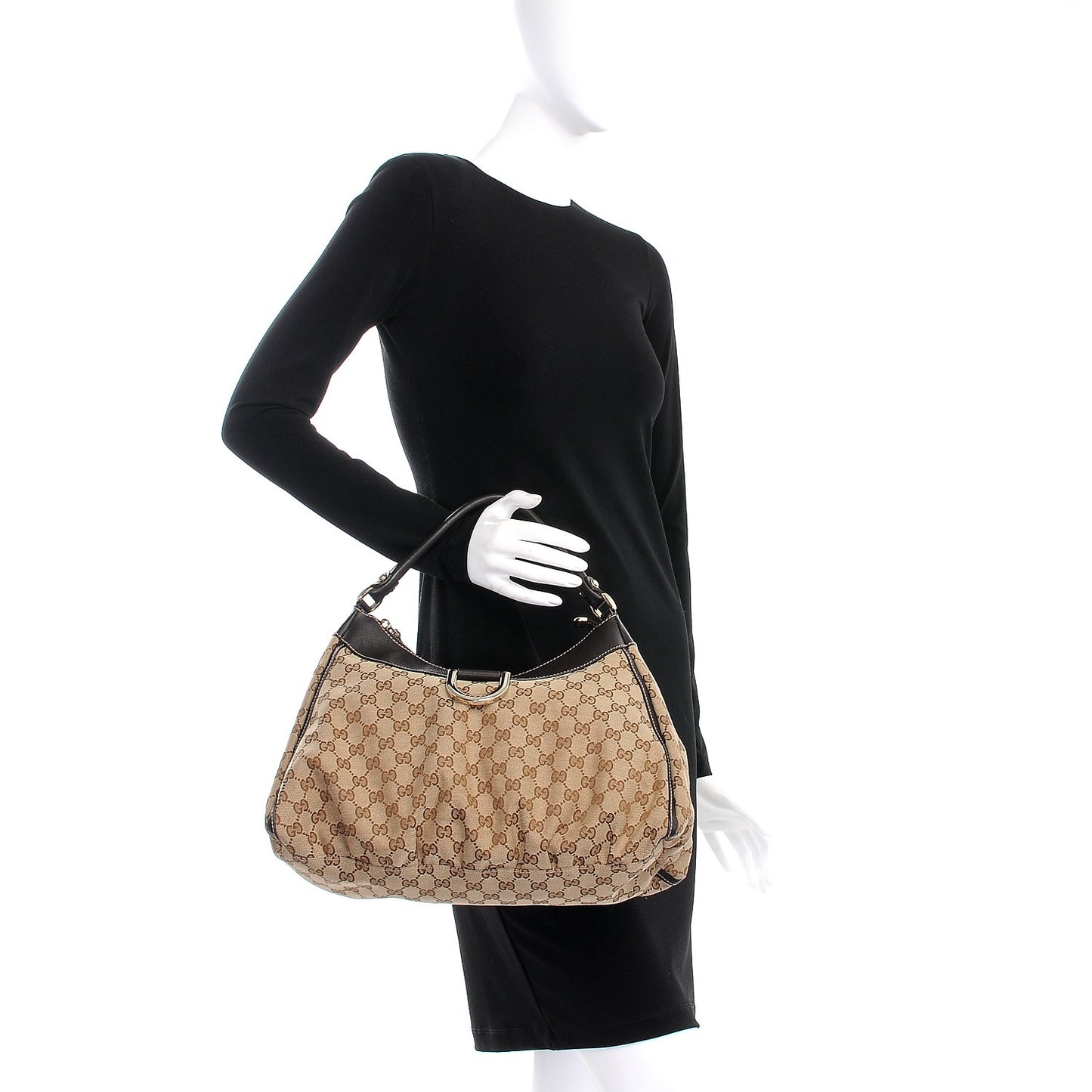 Monogram Large D Ring Hobo Dark Brown