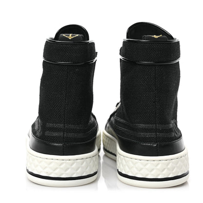 Chanel Fabric Lambskin Lace Up Cap Toe Sneakers 36.5 Black 4 of 8