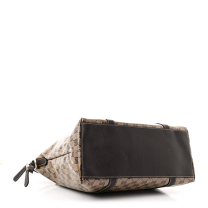 Gucci Crystal Monogram Large GG Charm Dome Satchel Dark Brown 4 of 11