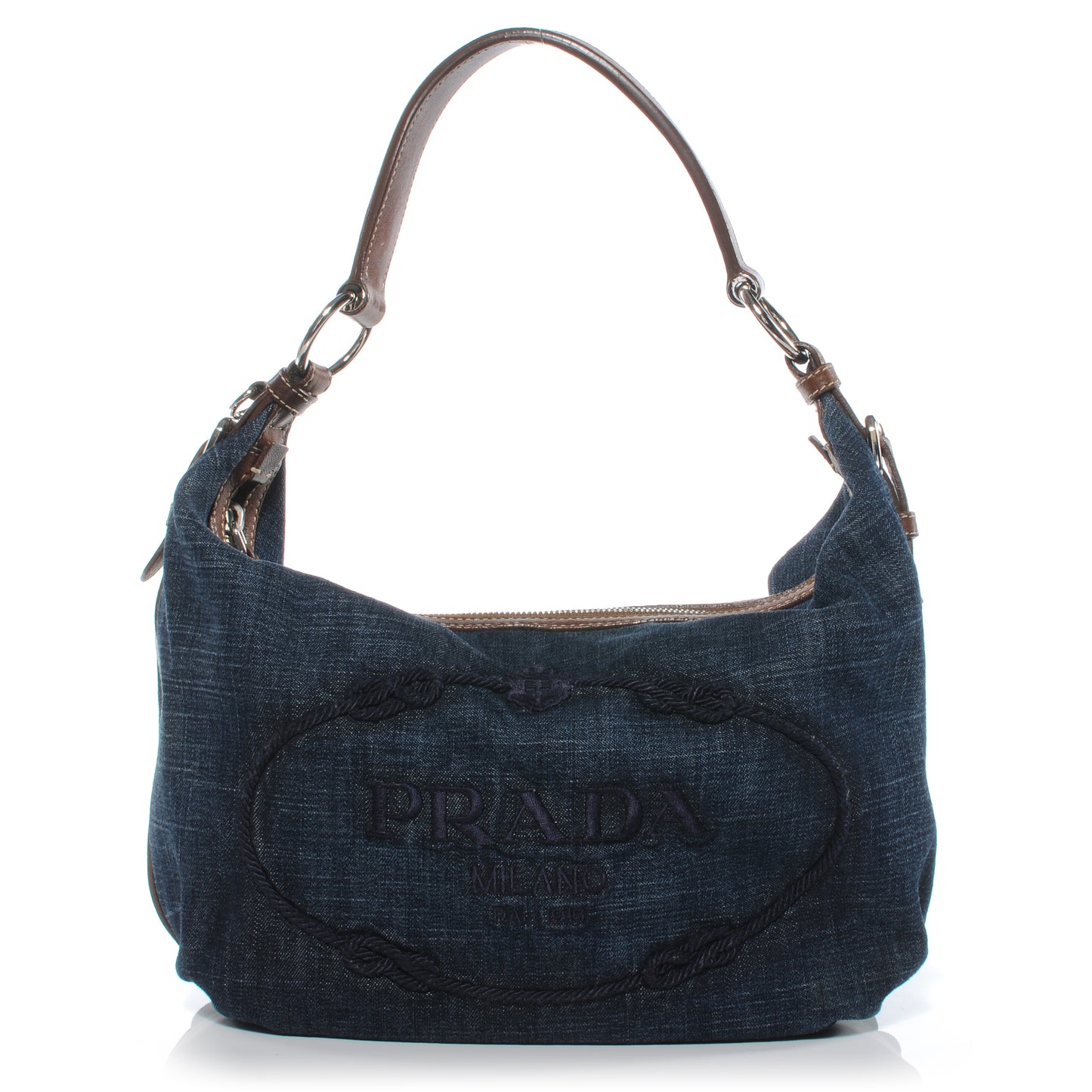 Washed Denim Logo Hobo