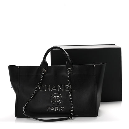 Chanel Caviar Extra Large Studded Deauville Tote Black 12 of 12