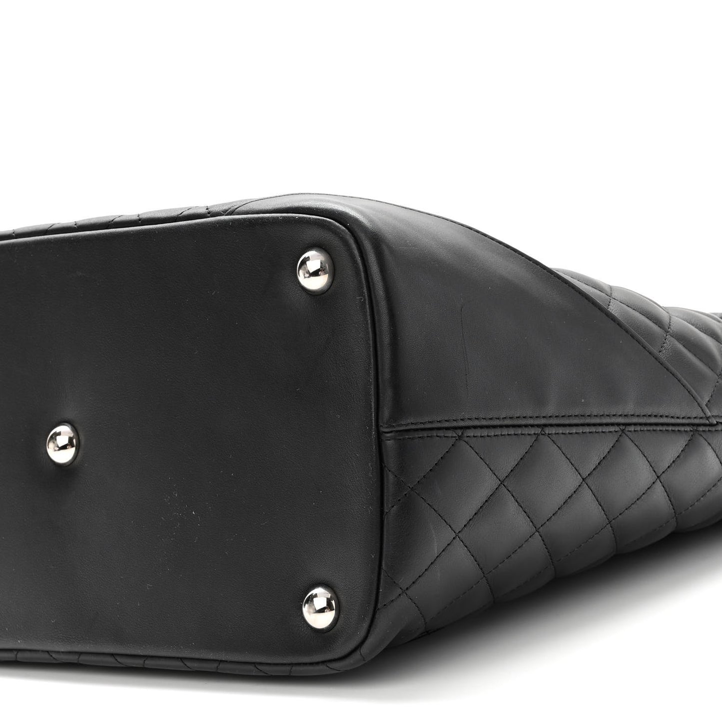 Calfskin Quilted Large Cambon Tote Black
