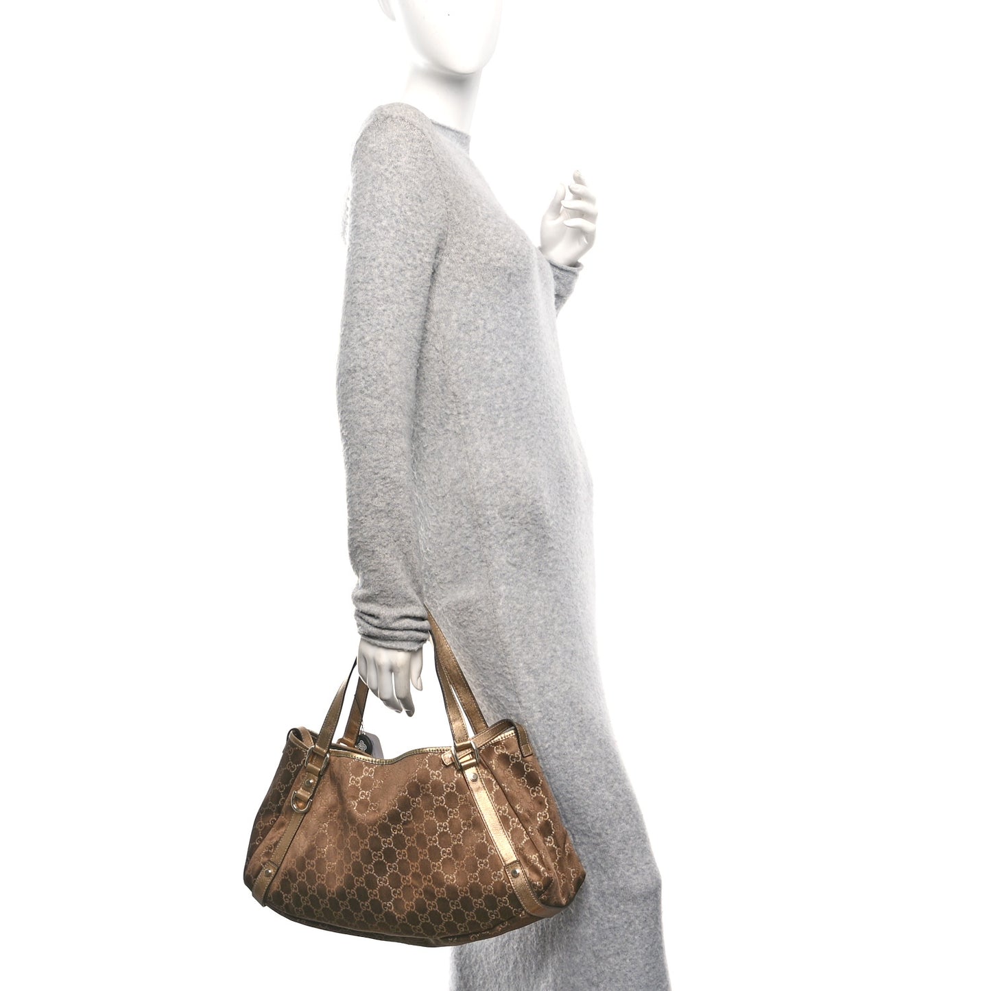 Satin Monogram Medium Abbey Shoulder Bag Bronze