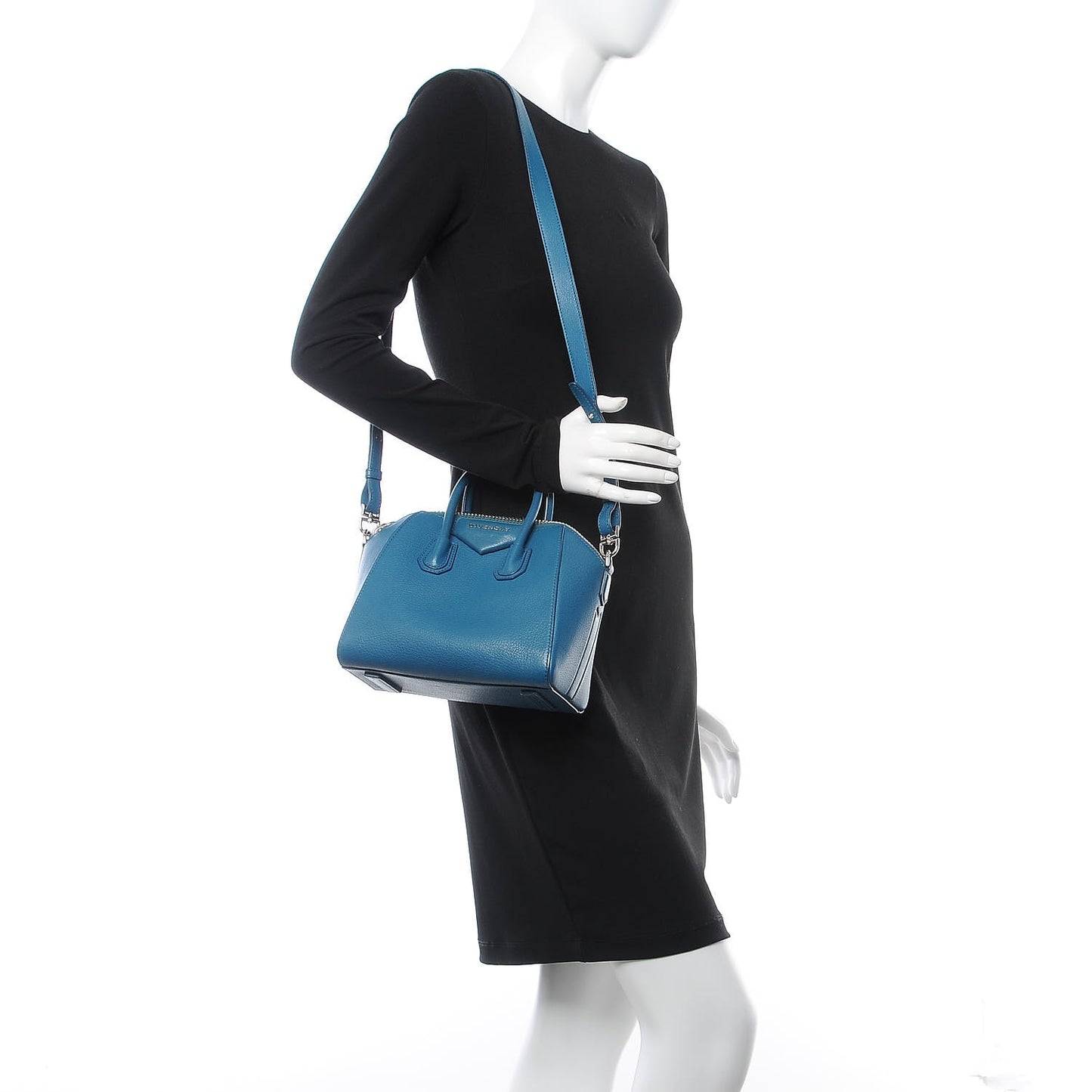 Sugar Goatskin Mini Antigona Oil Blue