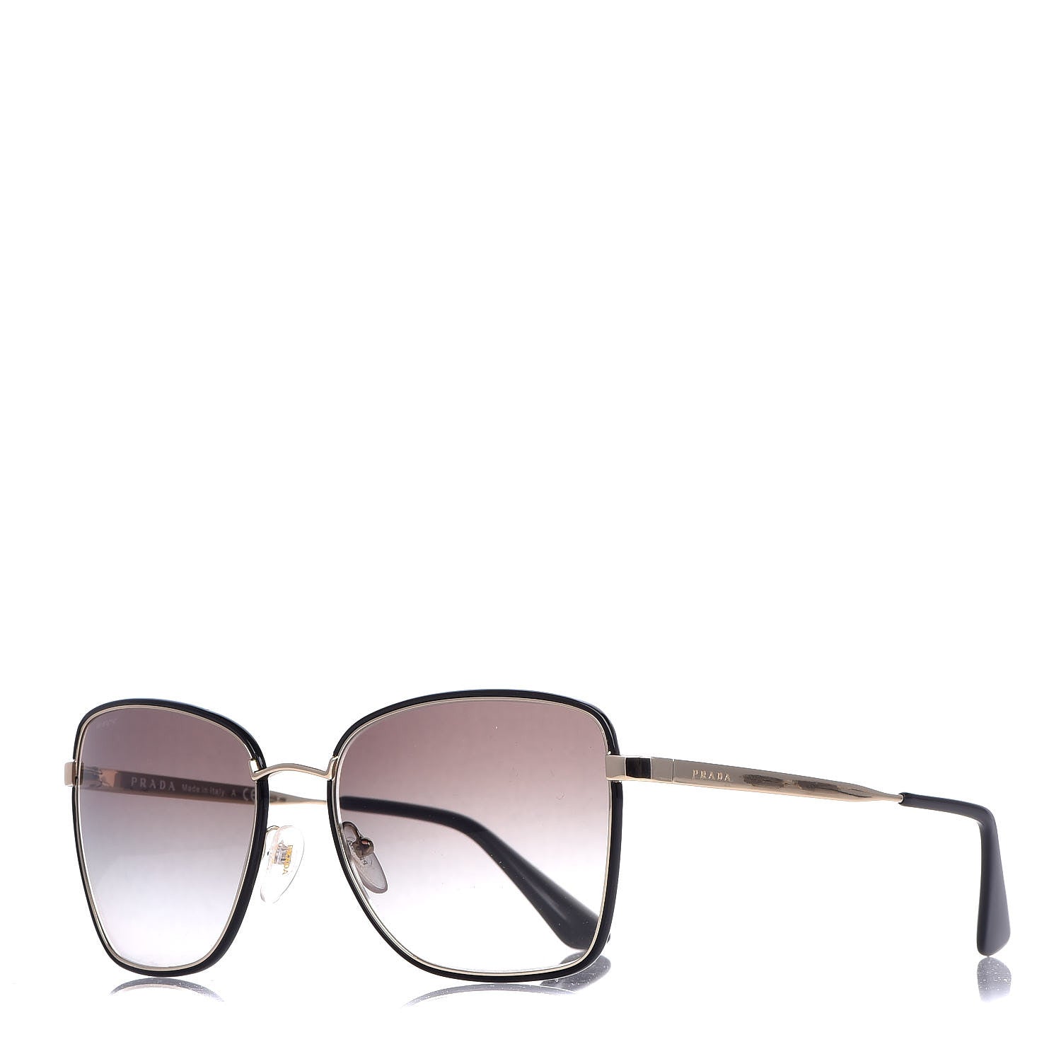 Prada Gradient Sunglasses SPR 52S Black Gold 1 of 9