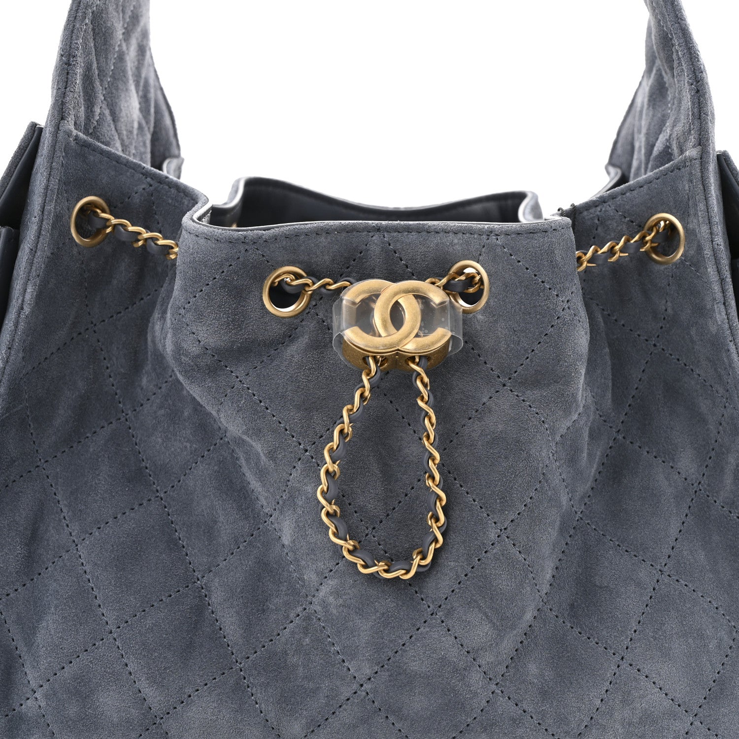 Chanel Suede Quilted Small Chanel 25 Handbag Blue 8 of 10