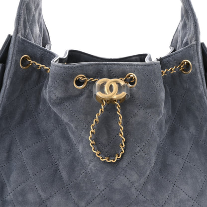 Chanel Suede Quilted Small Chanel 25 Handbag Blue 8 of 10