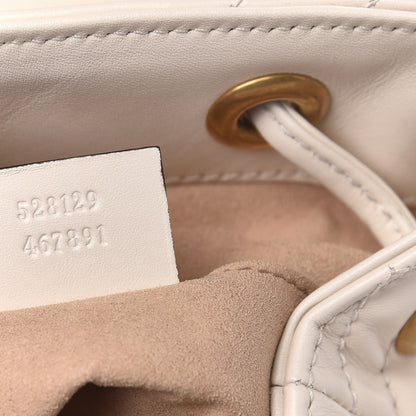 Gucci Calfskin Matelasse GG Marmont Flap Backpack White 6 of 9
