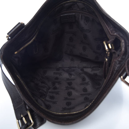 Gucci Guccissima Medium Flat Messenger Bag Dark Brown 5 of 12