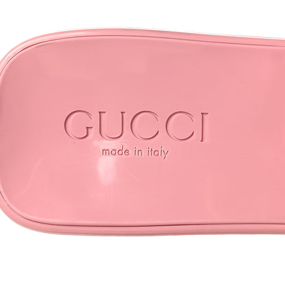 Gucci Rubber Gucci Logo Womens Platform 20/60mm Slide Sandals 38 Wild Rose 8 of 9
