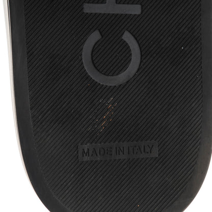 Chanel Lambskin Canvas Chain Flat Sandals 40 Navy 6 of 8