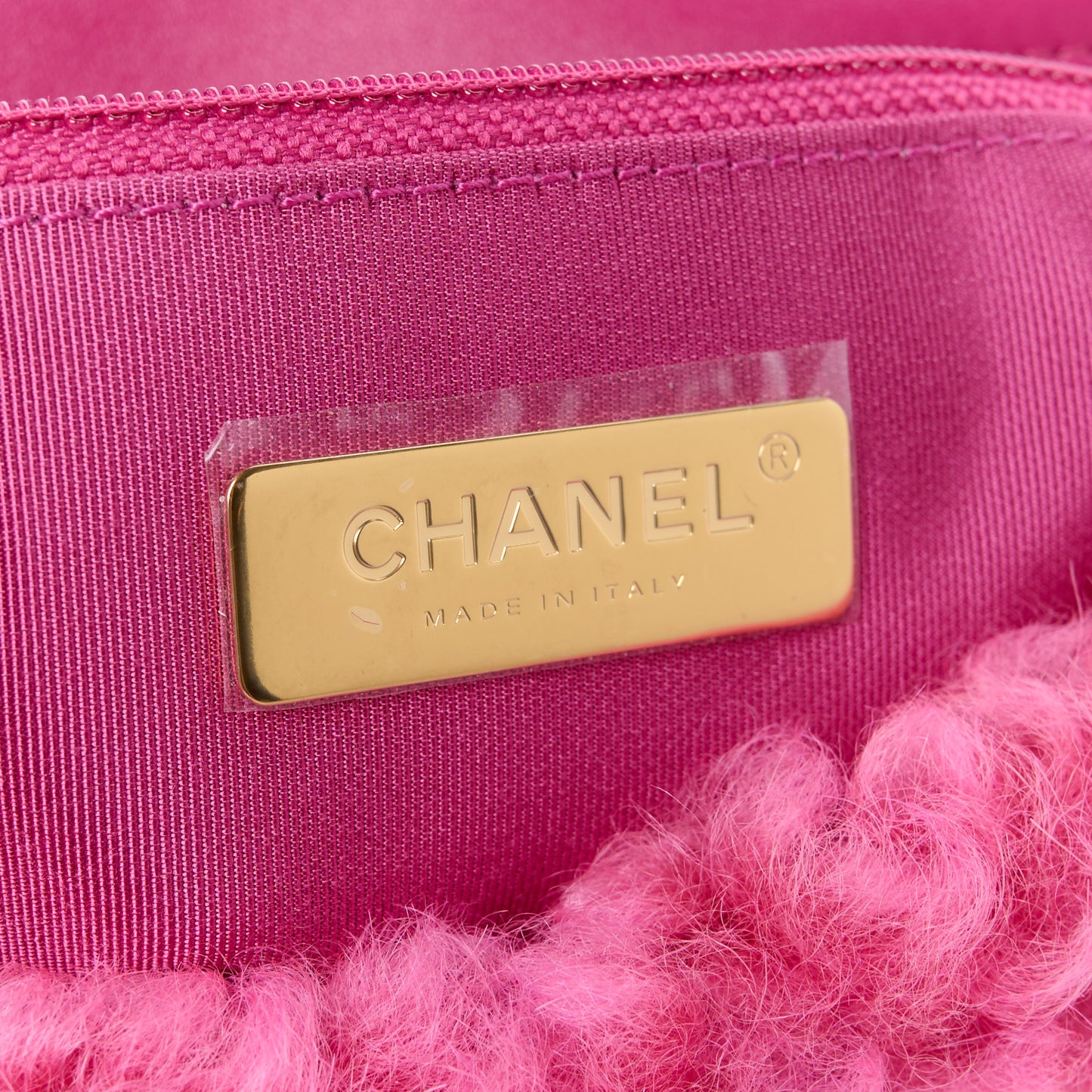 Shearling Sheepskin Medium Chanel 19 Flap Pink