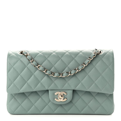 Chanel Caviar Quilted Medium Double Flap Green 1 of 8