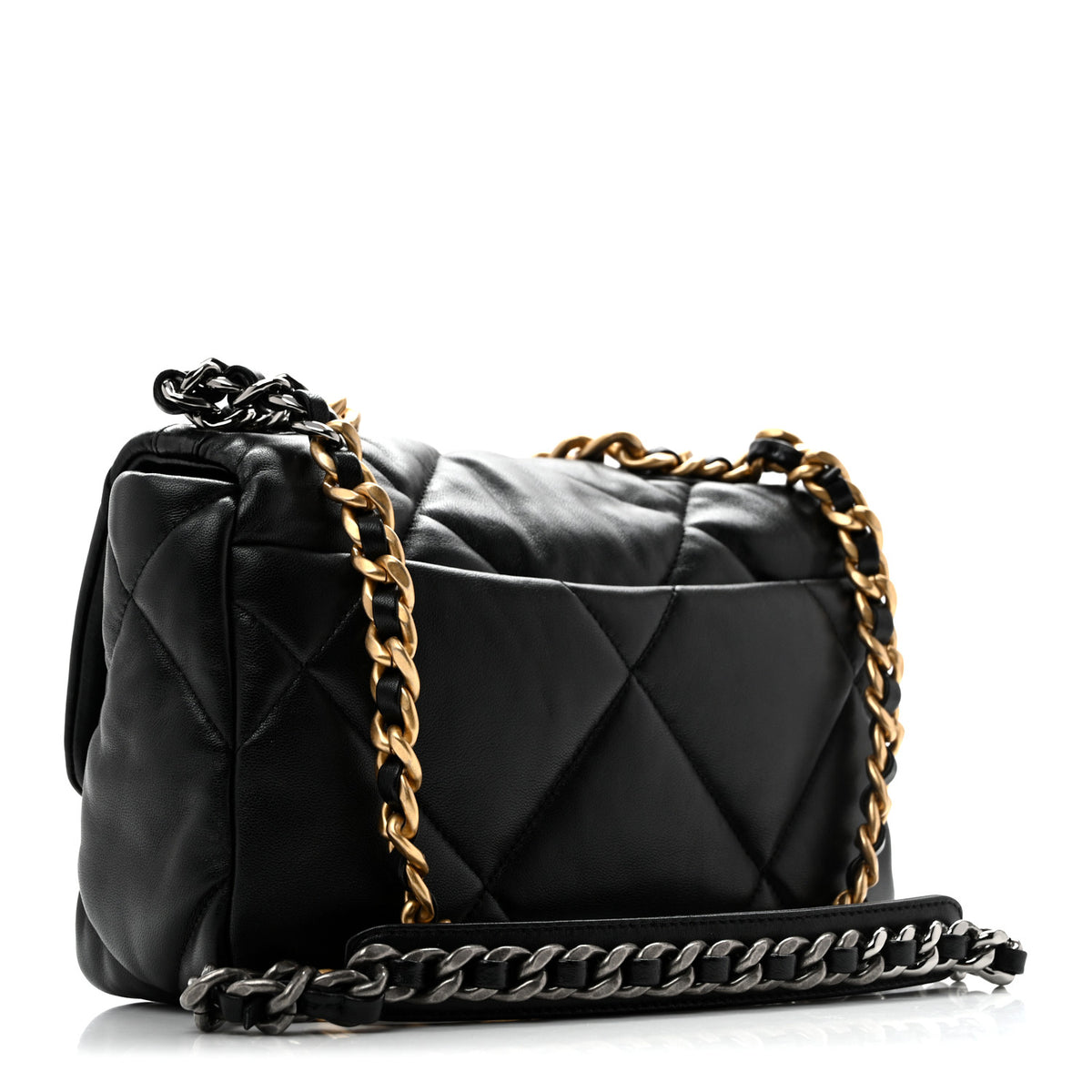 Lambskin Quilted Medium Chanel 19 Flap Black