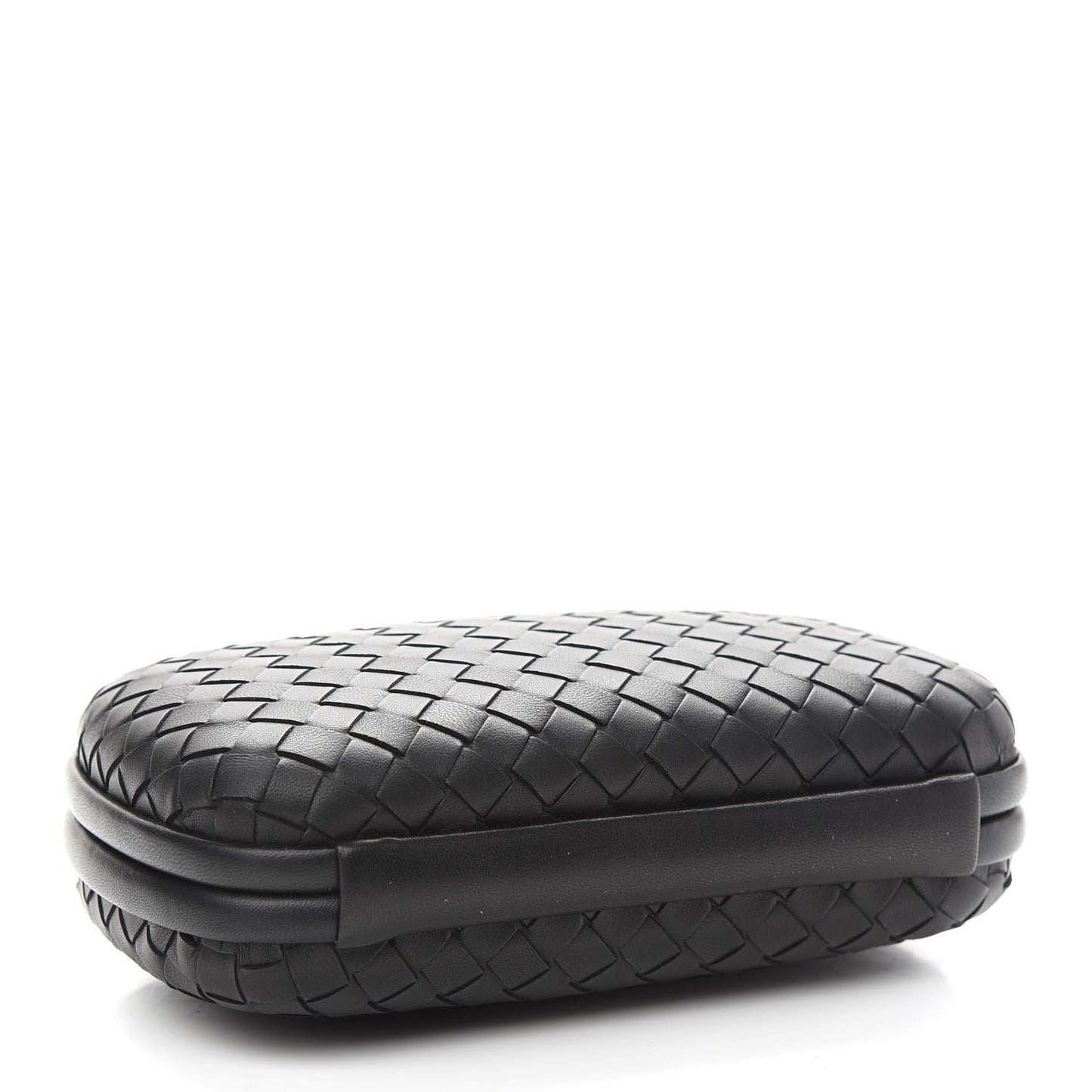 Nappa Intrecciato Chain Knot Clutch Black