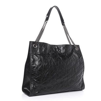 Saint Laurent Crinkled Calfskin Matelasse Monogram Niki Shoulder Bag Black 3 of 12