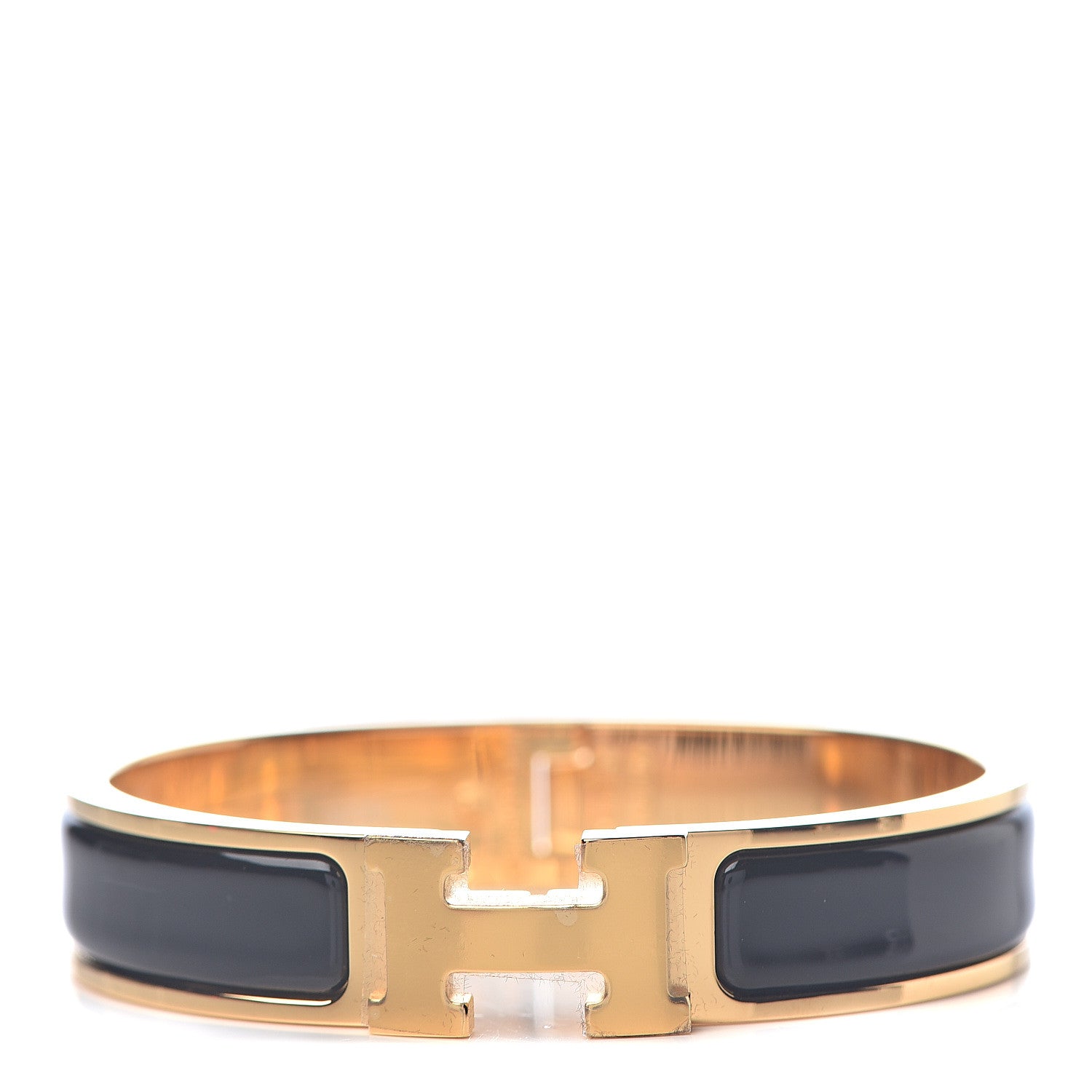 Hermes Enamel Narrow Clic Clac H Bracelet PM Black 1 of 5