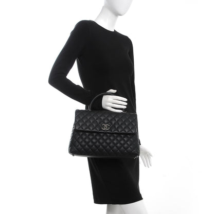 Chanel Caviar Quilted Medium Coco Handle Flap Black 3 of 9