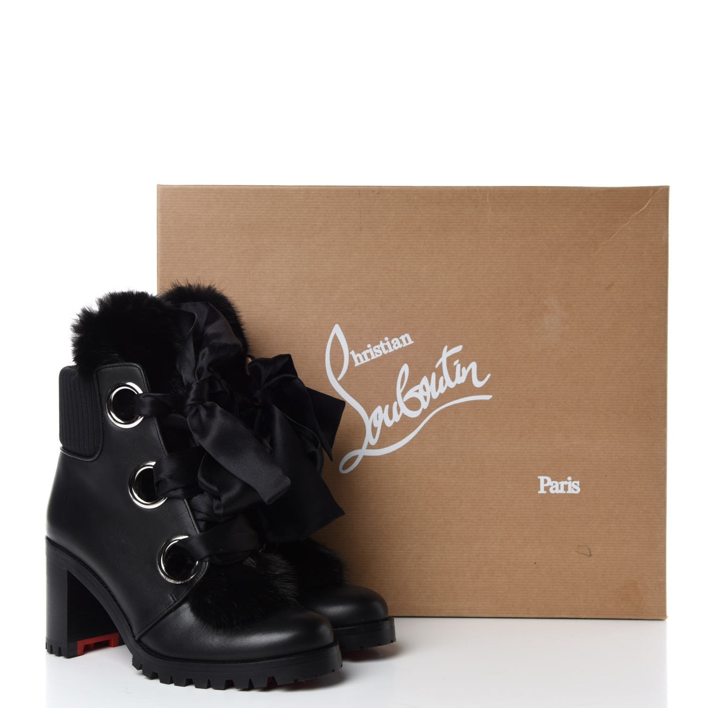 Calfskin Mink Jenny From the Alps 70 Ankle Boots 35.5 Black