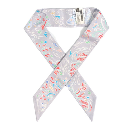 Hermes Silk Isola Di Primavera Twilly Gris Perle Grenadine 1 of 3