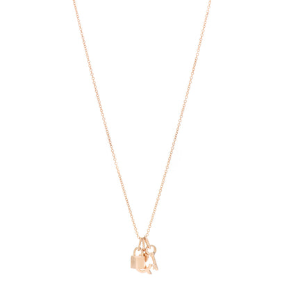 Tiffany 18K Rose Gold Lock and Key Pendant Necklace 1 of 6