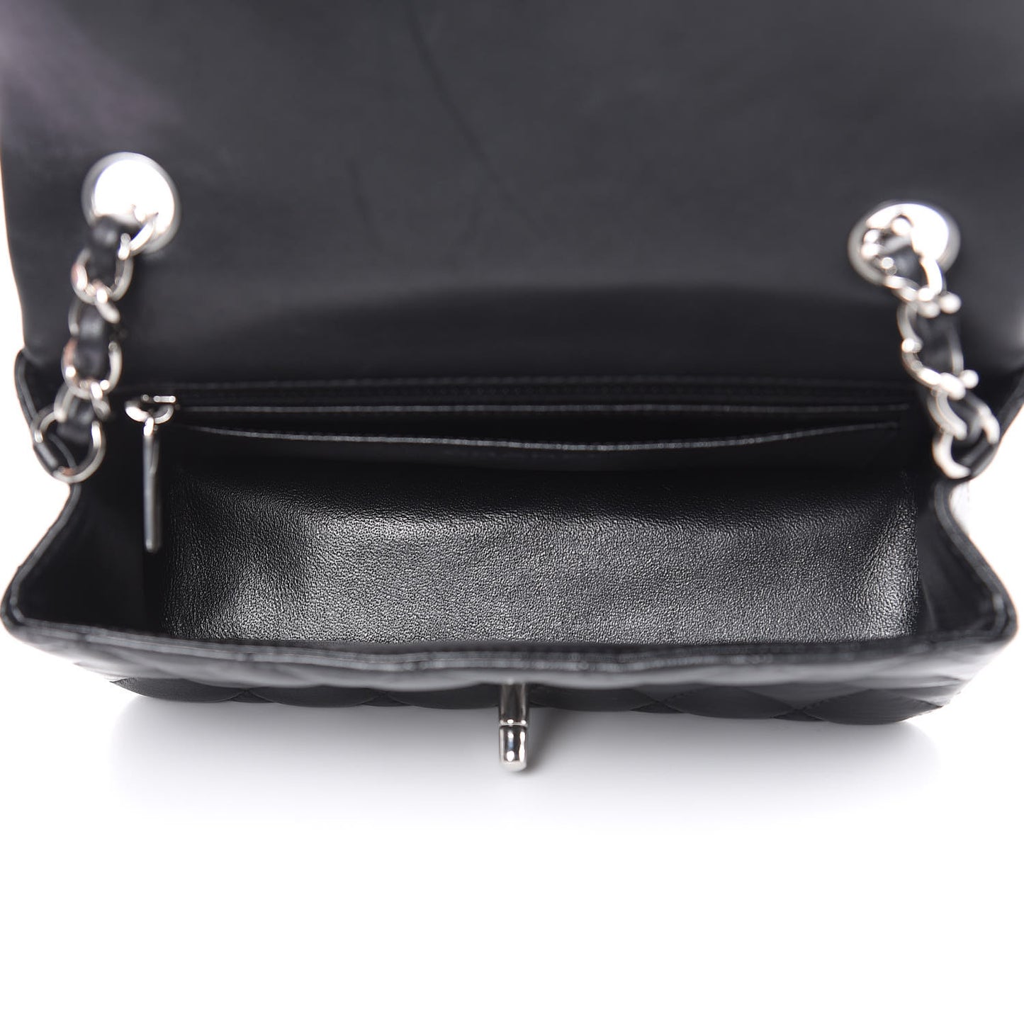 Lambskin Quilted Mini Rectangular Flap Black