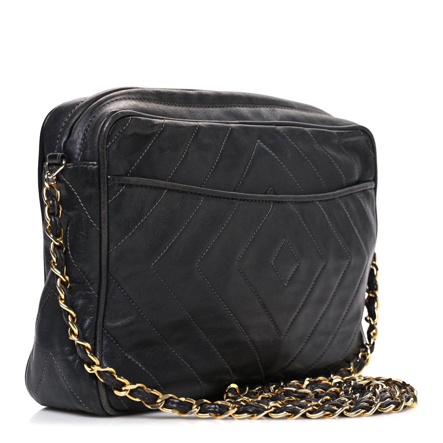 Chanel Lambskin Quilted CC Tassel Camera Case Black 1856237
