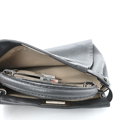 Fendi Cuoio Romano Selleria Bi-Color Medium Peekaboo Iconic Satchel Asfalto Latte 4 of 4