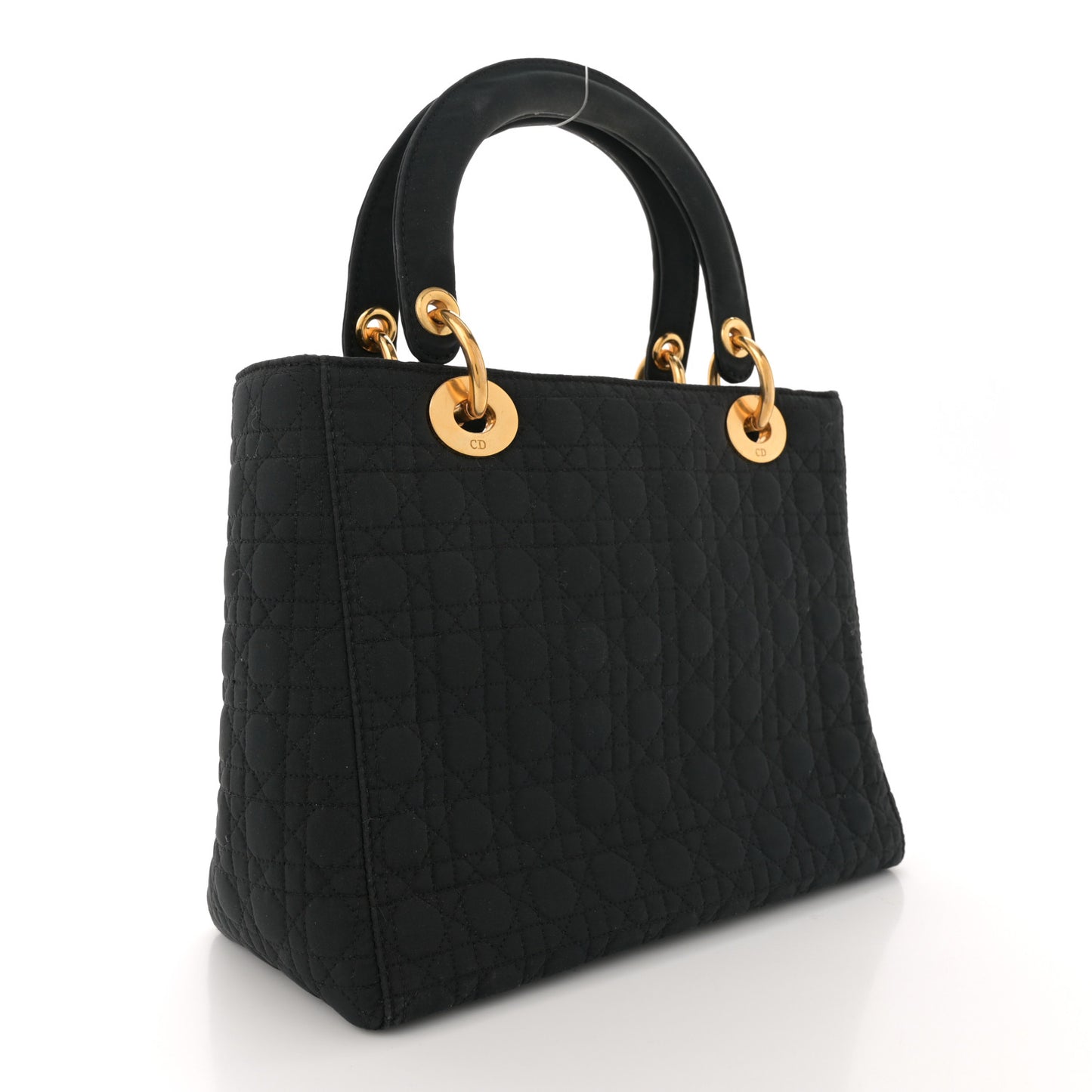Nylon Cannage Medium Lady Dior Black