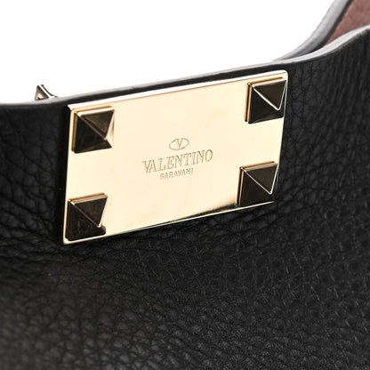 Valentino Garavani Grained Calfskin Small Rockstud Flip Lock Tote Black Rose Quartz 7 of 10