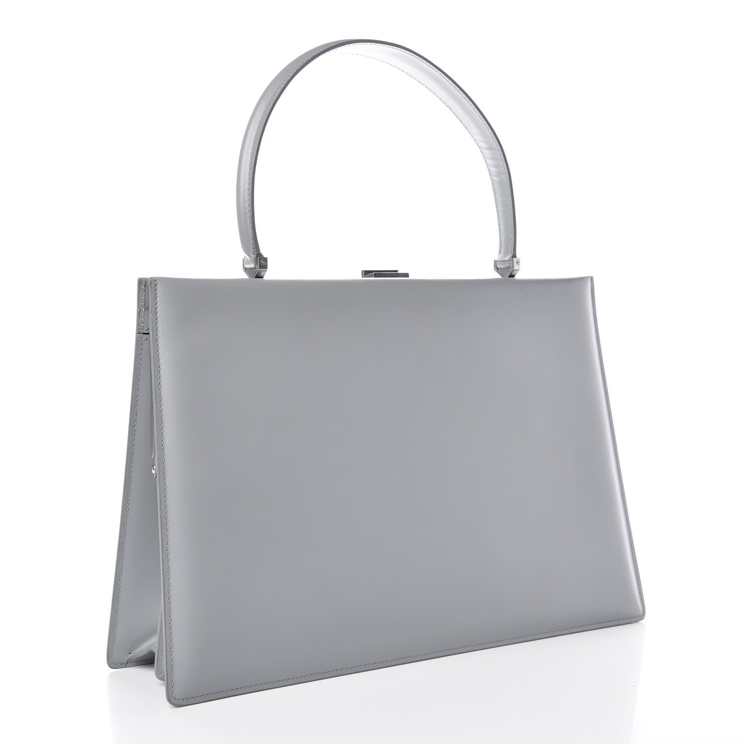 Celine Patina Box Calfskin Medium Clasp Bag Grey 3 of 10