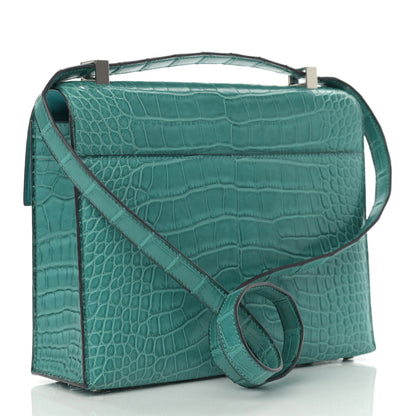 Hermes Matte Alligator Verrou 21 Bleu Paon 3 of 13