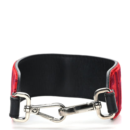 Fendi Velvet FF Mini Strap You Red 2 of 4