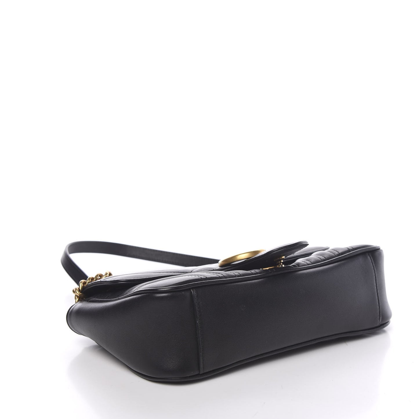 Calfskin Matelasse Small GG Marmont Shoulder Bag Black