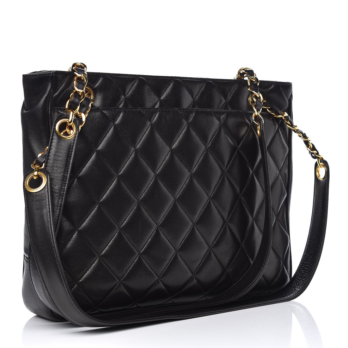 Lambskin Quilted Shoulder Bag Black