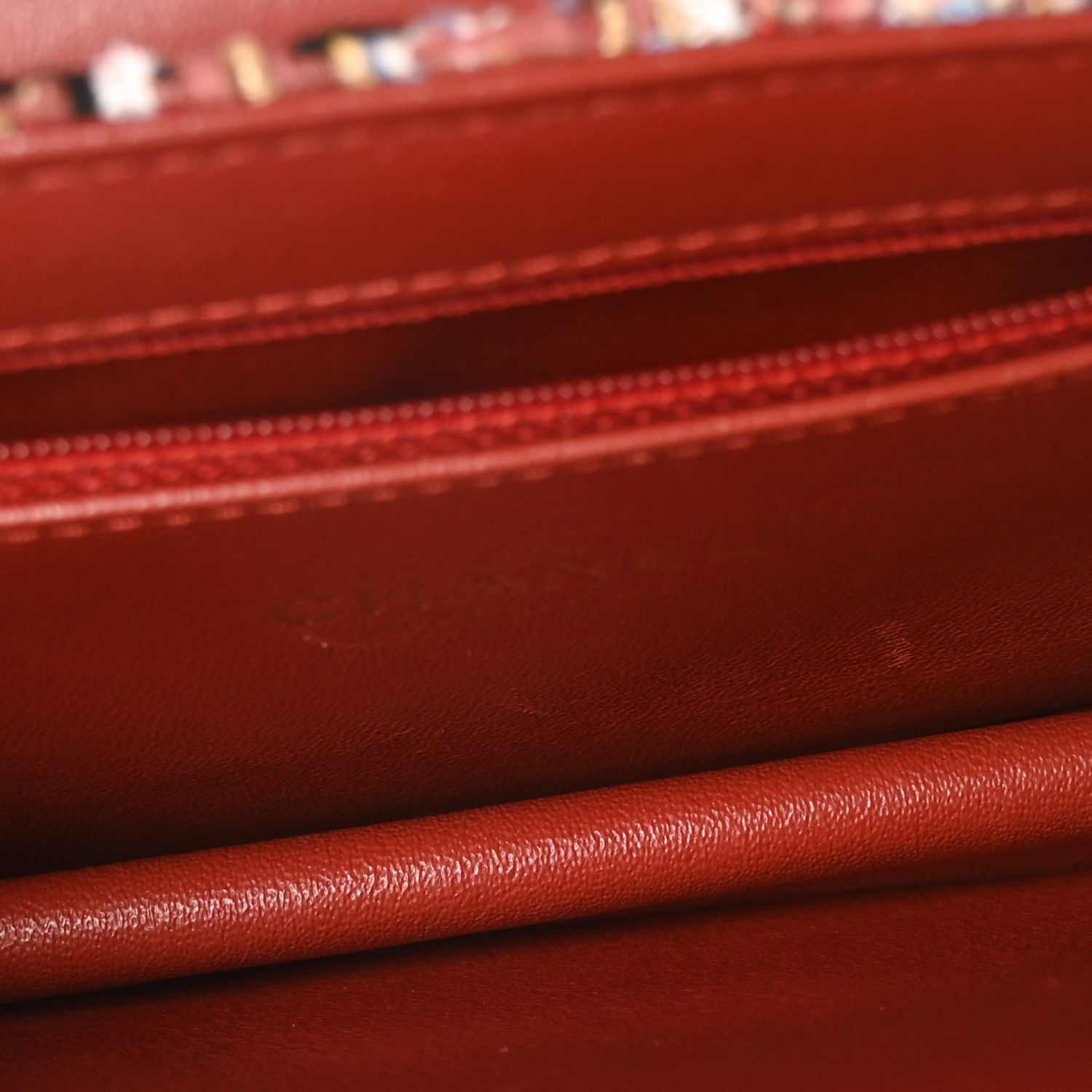 Chanel Tweed Quilted Flap Red Multicolor 5 of 10