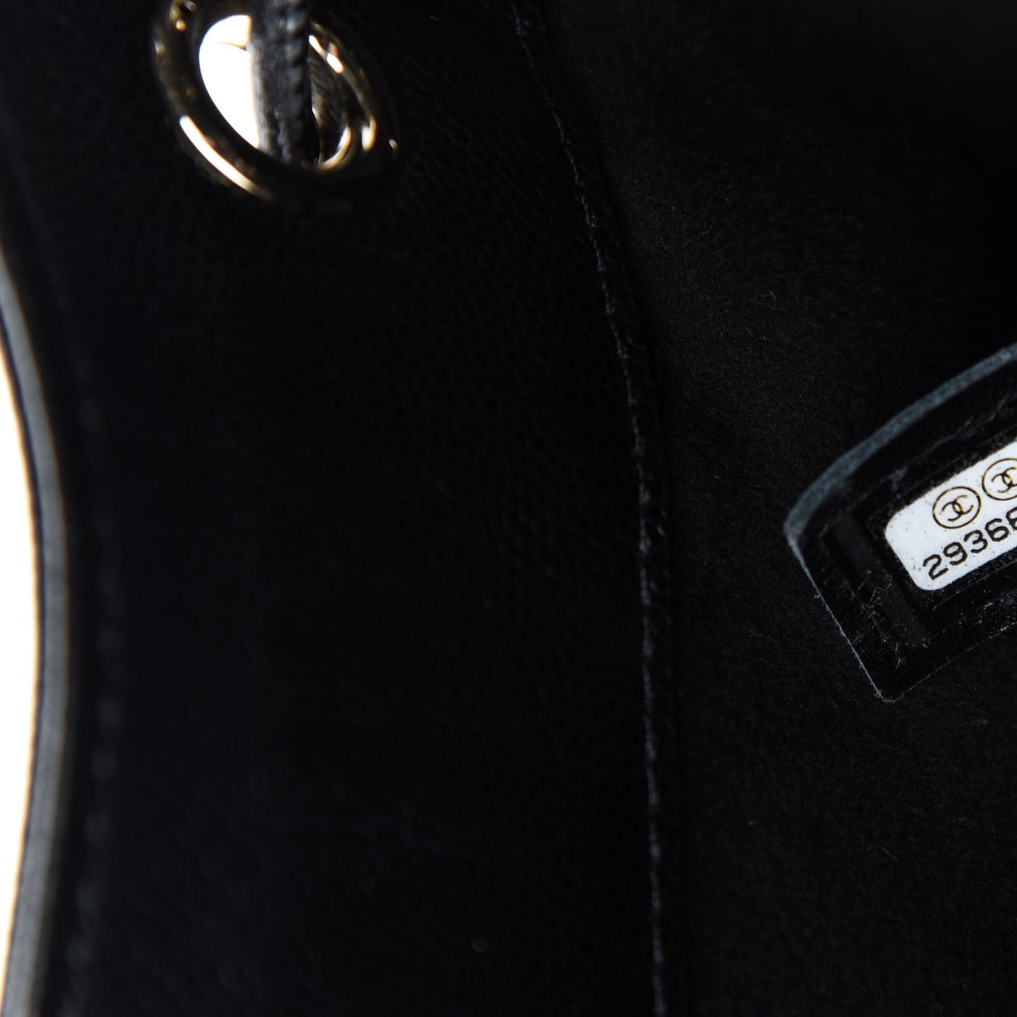 Caviar Deauville Drawstring Bucket Bag Black