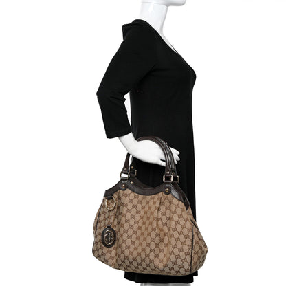 Gucci Monogram Medium Sukey Tote Beige Ebony Black 2 of 10