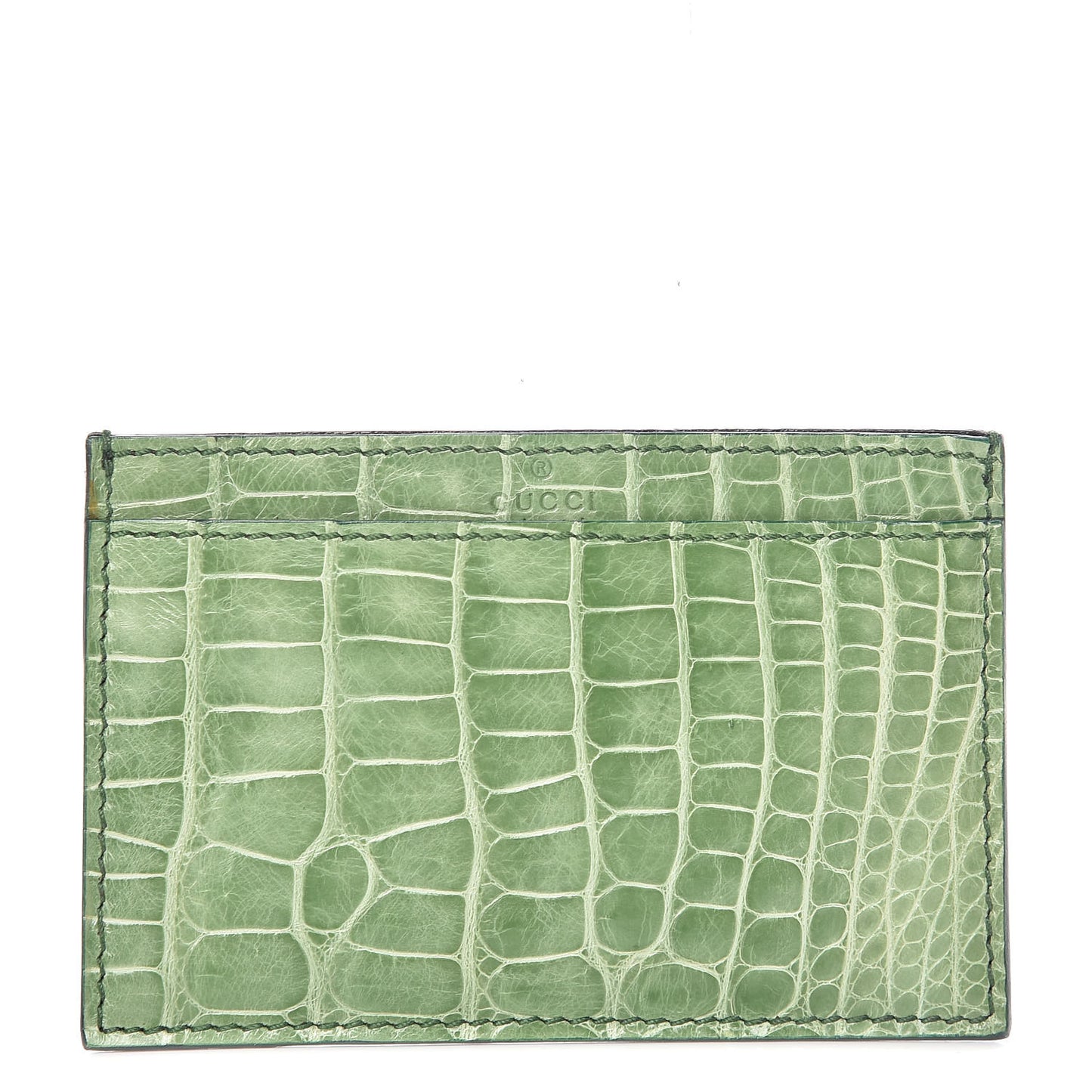 Crocodile Card Holder Vert
