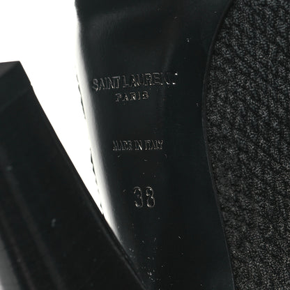 Saint Laurent Tessuto Pitone Stretch Over The Knee Boots 38 Black 6 of 6