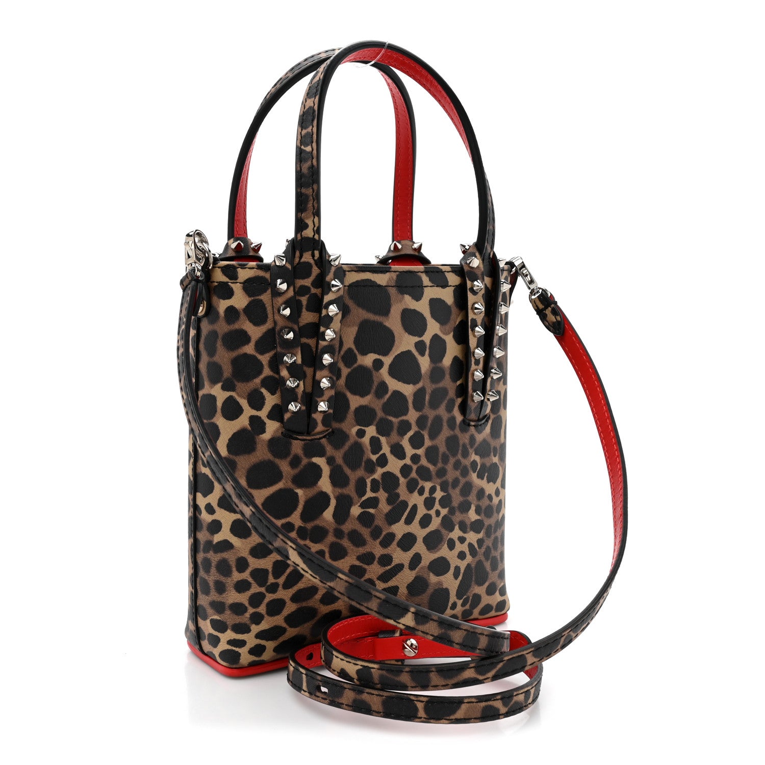 Christian Louboutin Calfskin Leopard Mini North South Cabata Tote Multicolor 3 of 12